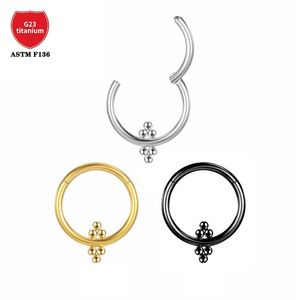 Pendientes de cartílago del trago para mujer, Piercing Industrial de diafragma de titanio G23, anillo de nariz con clic, joyería encantadora para el cuerpo Helix Labret