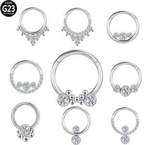 Piercings de titanio para mujer, aro para el tabique, cartílago, anillo para la nariz G23, Labret Sexy, pendientes para el trago, joyería Industrial, Clicker