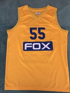 Pierre Jackson # 55 Maccabi Fox Tel Aviv EuroLeague Maillots de basket-ball Bleu Broderie cousue Personnalisée n'importe quelle taille et nom Jersey