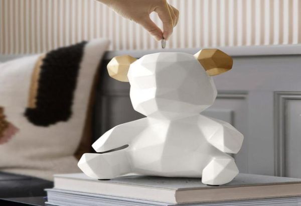 Piggy Bank Teddy Bear Figurines Box Box cadeau Boîte de stockage de mariage Boîte de stockage pour enfants Boîte de pièces Kids Toy Coin Bank 2204252769705