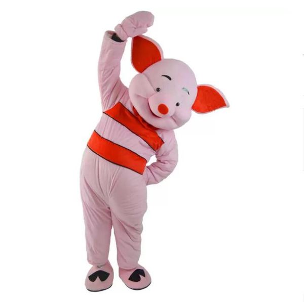 Costume de mascotte de cochon de porcelet de haute qualité Cartoon Pink Pig Anime personnage de thème Carnaval de Noël Déguisement Vêtements de bande dessinée Fête d'anniversaire