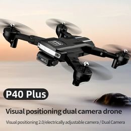PiHOT P40Plus Drone HD Dubbele lens + Elektrisch verstelbare lens + Visuele positionering 2.0 Voor beginners Herencadeaus Binnen en buiten Betaalbaar UAV Kerstcadeau