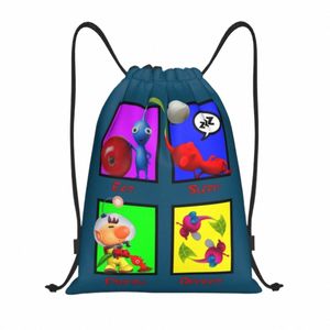 Pikmins Video Games DrawString Backpack Women Men Men Sport Gym Sackpack Portable Shop Bag Sack K8v6#