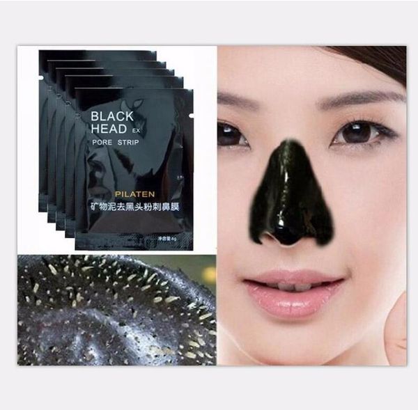 Pilaten nez masque dissolvant de points noirs pour le visage minéraux nettoyant les pores bande de pores de la tête noire pour le nez fermer les pores