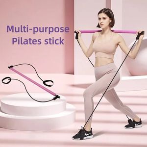 Pilates Bar Kit met resistentieband Volledige lichaamstraining Vormen thuis Gym Yoga en voor vrouwen mannen 240410
