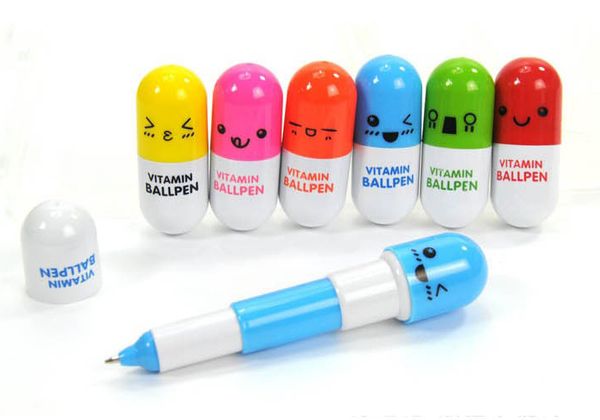 Pilule stylo à bille bureau mignon fournitures scolaires papeterie stylo à bille ensemble accessoires de bureau