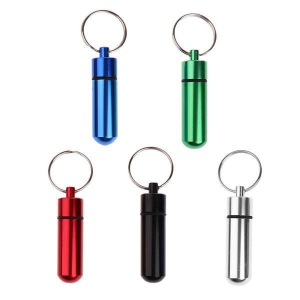 Pilulier porte-clés 100 % étanche – Lot de 5 (couleurs mélangées) – Unique G1019