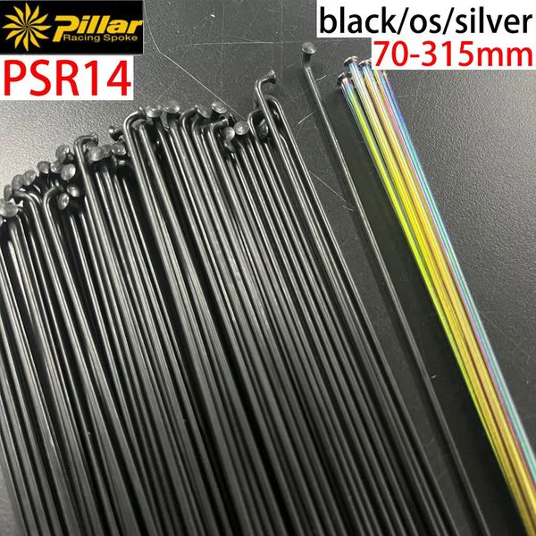 Pilier PSR 14 rayons de vélo de route vtt BlackrainbowSILVER calibre 14G 20 traction droite et Radios rondes en acier inoxydable JBend 240325