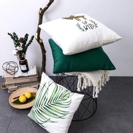 Oreiller 1 ou 2pcs jet couvercle de taie d'oreiller pour canapé canapé décoratif canapé euro sham green plante séries concises style