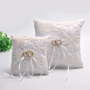 Kussen 10/15 cm vierkante trouwring Coussin Alliance Bruids Flower Lace Huwelijk Ceremonie Decoratie