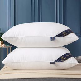 Oreiller 100% coton blanc rebond oreiller couleur unie doux confortable chambre lit sommeil 5 étoiles el maison simple adulte 231102