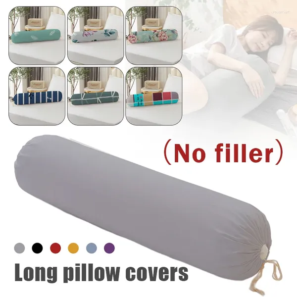 Almohada 106x35 cm Funda de almohada cilíndrica larga Cama Sofá Cubierta para dormir Cuello Refuerzo Soporte de cintura Lavable Decoración para el hogar