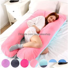 Oreiller 116X65Cm Cas Gravida U Type Taie D'oreiller Lombaire Mti Fonction Côté Protéger Coussin Er Pour La Grossesse Femmes Lj200826 Drop Deliver Otsdy