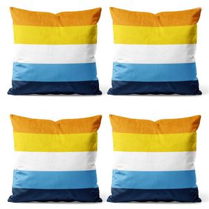 Kussen 18 '' X Set van 4 Aroace Pride Flag Aromantic Aseksual Square Throw Covers Cases kussencases 45 cm