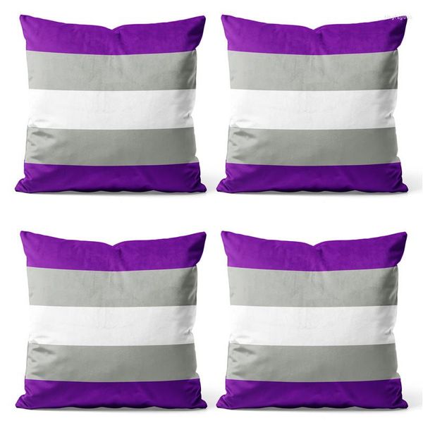 Almohada 18 '' x Juego de 4 Greysexual Pride Flag Square Show Covers Cajas de almohadas de 45 cm