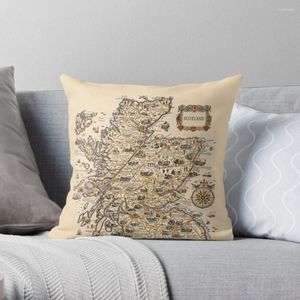 Oreiller 1927 Vintage Scotland Map Design – Idée cadeau unique, décoration, taies d'oreiller, housse de coussin