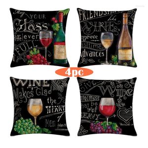 Oreiller 1 lot Style de vie moderne bouteilles cosmétiques musique couvre 4 pc coton lin nordique décoratif canapé oreillers