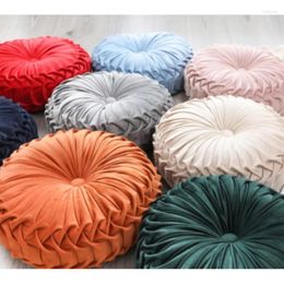 Oreiller 1pc 35cm rond solide 14color siège velours tissu rétro dos canapé en peluche pad je transfère la voiture à la maison