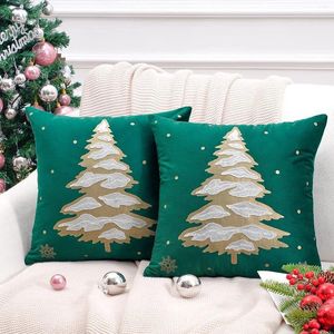 Oreiller 1pc couvercle de Noël 45x45cm canapé arbre décoratif pour le salon de la décoration de Noël