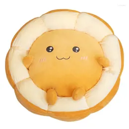 Oreiller 1pc mignon rond pain pain forme tatami tatami si siège petit canapé en peluche au sol intérieur chaise de maison de compagnie décorat d'hiver enfant cadeau