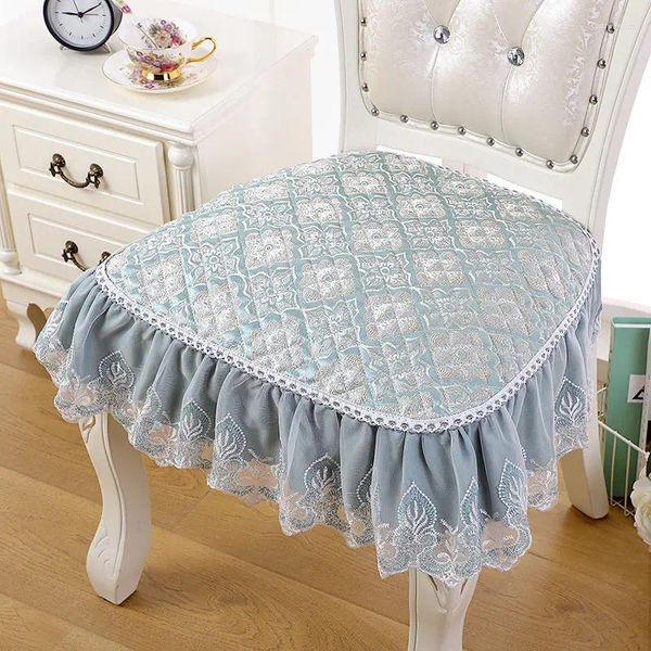 Almohada 1 unid estilo europeo silla de comedor cubierta de lujo sillas de encaje almohadillas de asiento decoración del hogar