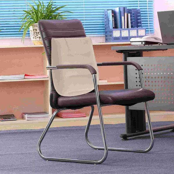 Oreiller 1 pièce, chaise de bureau gonflable, taille arrière avec sac de rangement (gris clair)