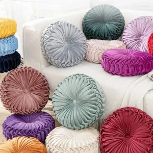 Oreiller 1pc en peluche et poutre à la citrouille douce et siège rond à dos décoratif pour chaise de salon canapé canapé toutes saisons