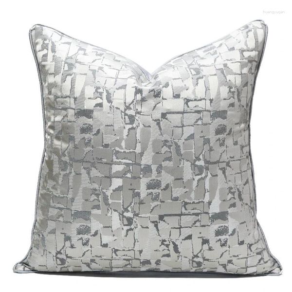 Almohada 1pc cubierta de jacquard gris plateado 30x50 45x45 50x50 Decoración de lanzamiento de lujo para el sofá de almohada de almohada