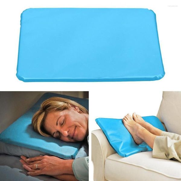 Almohada 1pc Verano Hielo Frío Masajeador Terapia Insertar Estera Alivio muscular Gel refrescante Chillow Pad Cuello PVC