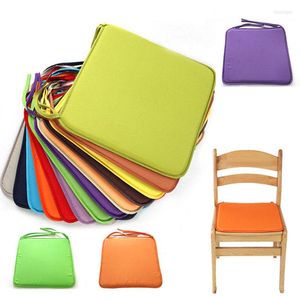 Kussen 1 pc tie-on verwijderbare stoelstoelmat kussentjes vaste kleur vierkant zacht indoor cover kussen 40 40 cm