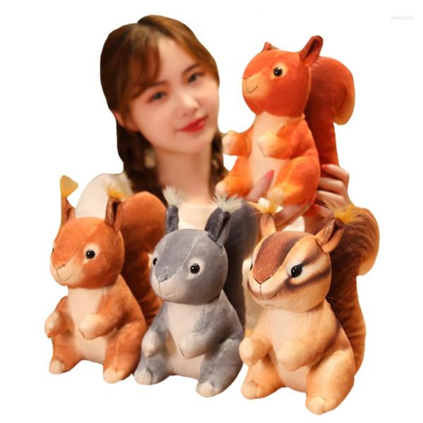 Oreiller 1 pièces 25 cm mignon écureuil peluche poupée Simulation Tamiops Swinhoei enfants apprentissage jouet en peluche voiture décoration tirer décor/cadeaux