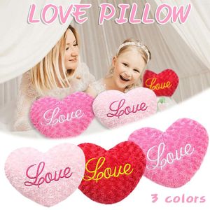 Almohada 1 Uds. Lindo modelo de corazón almohadas de felpa rosa/rojo/rosa amor relleno suave para niñas decoración de fiesta regalos