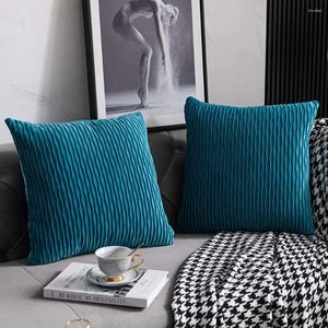 Oreiller 1 pièces couverture de velours rayé étui décoratif nordique doux couvertures de luxe pour lit canapé canapé décor à la maison