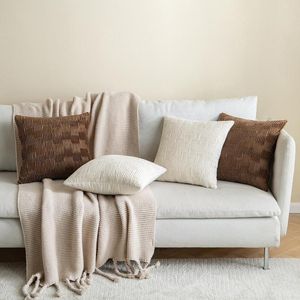 Oreiller 1pcs couverture de velours 45x45cm printemps couleur unie conception simple style américain pli jeter pour canapé décor à la maison