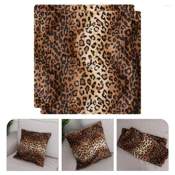 Funda de almohada 2 PCS Fundas decorativas Fundas de felpa Leopardo Sofá Back S Fundas Decoración del hogar Fundas de almohada de animales