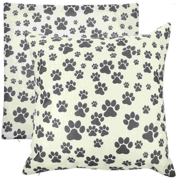 Almohada 2 piezas Fundas de almohada decorativas con estampado de perro leopardo Suministros de funda Fundas de tiro flexibles