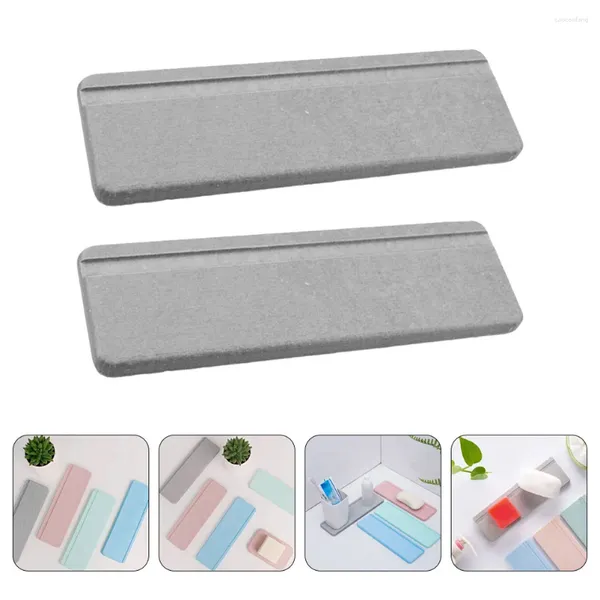 Almohada 2 PCS Estera de lavado Soporte de jabón de tierra Baño de secado rápido Almohadilla antideslizante para tazas de enjuague bucal absorbente