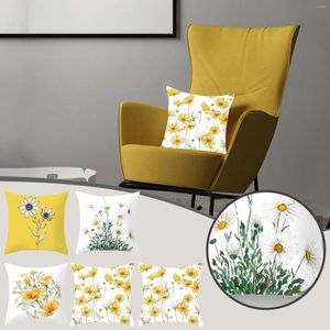 Kussen 2 -delige set perzik fleece polyester bloemenveer en zomer chrysanthemum calico doek decoratie kussensloop cover
