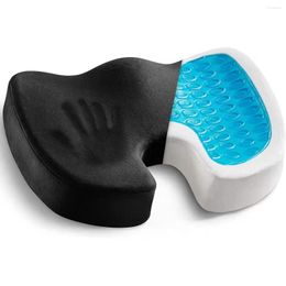 Oreiller 2023 Gel en forme de U mousse à mémoire de forme améliorée antidérapante respirant personnalisé facilité dos douleur nerveuse assis chaise de bureau siège de voiture