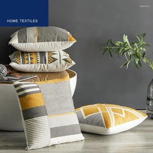 Oreiller 2024 Coton Linet Fashion Géométrique Sofa Cover d'oreiller tai-oreiller Soft Withers Cases Home Textiles lit