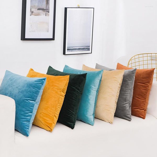 Housse de coussin en velours, 24 couleurs, décoration de la maison, taie d'oreiller de canapé, 45x45cm, 50x50cm, Portable, voiture, tissu doux, 1 pièce