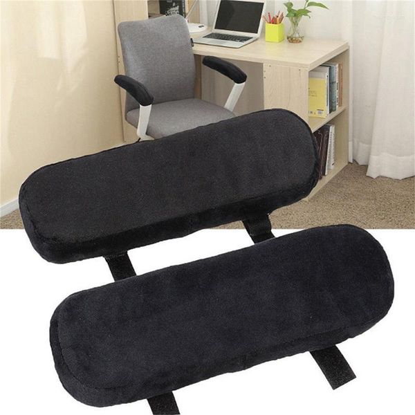 Almohada 2PCS Silla de oficina Fundas para brazos Poliéster Extraíble Codo negro Piezas Almohadilla Memoria Espuma Reposabrazos