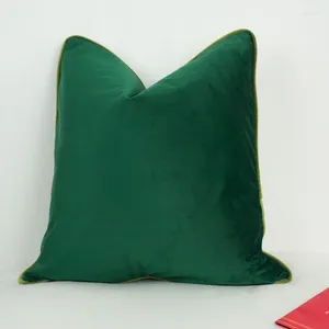 Oreiller 3 couleurs housse de velours de luxe vert Olive avec passepoil d'herbe doux sans boule sans rembourrage