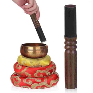 Oreiller 3 pièces, bol sonore de bouddha, accessoires de méditation avec tapis de chant tibétain manuel, maillet en coton S