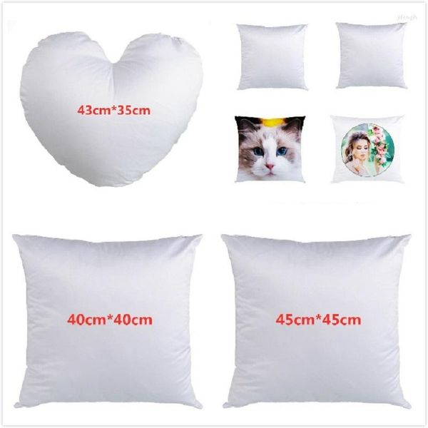 Almohada 3 tamaños funda de almohada de sublimación 50 unids/lote fundas de impresión de transferencia de calor de doble cara en blanco sin inserto