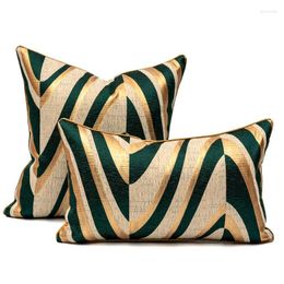 Almohada 30x50/45/50 cm Golden Green Geométrico Cubra de almohada Sofá cintura para respaldo para respaldo