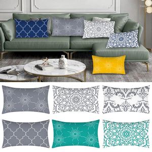 Kussen 30x50 polyester kussensloop geometrie deksel decoratieve bank sofa taille s kussenscover home decor gele blauwe koffers