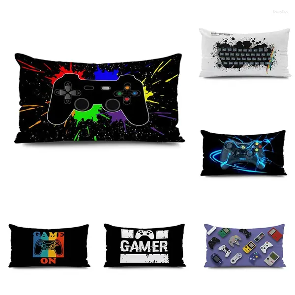 Oreiller 30x50cm Case Gamers Home Gaming El Decorative Print Video Game Party Cover Couleur Clavier