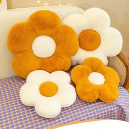 Almohada 35cm forma de flor de flor sofá pp relleno de algodón lanzamiento de la sala de estar de la sala de estar del girasol decoración del futón