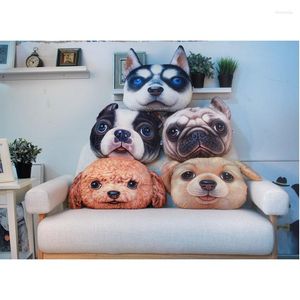 Oreiller 38x48 Cm Grande Taille 3D Shapi Teddy Tête De Chien Dessin Animé Créatif Canapé Bureau Sieste Lavable Siège Arrière De Voiture S